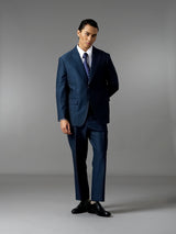 Single Breasted Suit Blazer - Oxford Blue (Regular Fit)