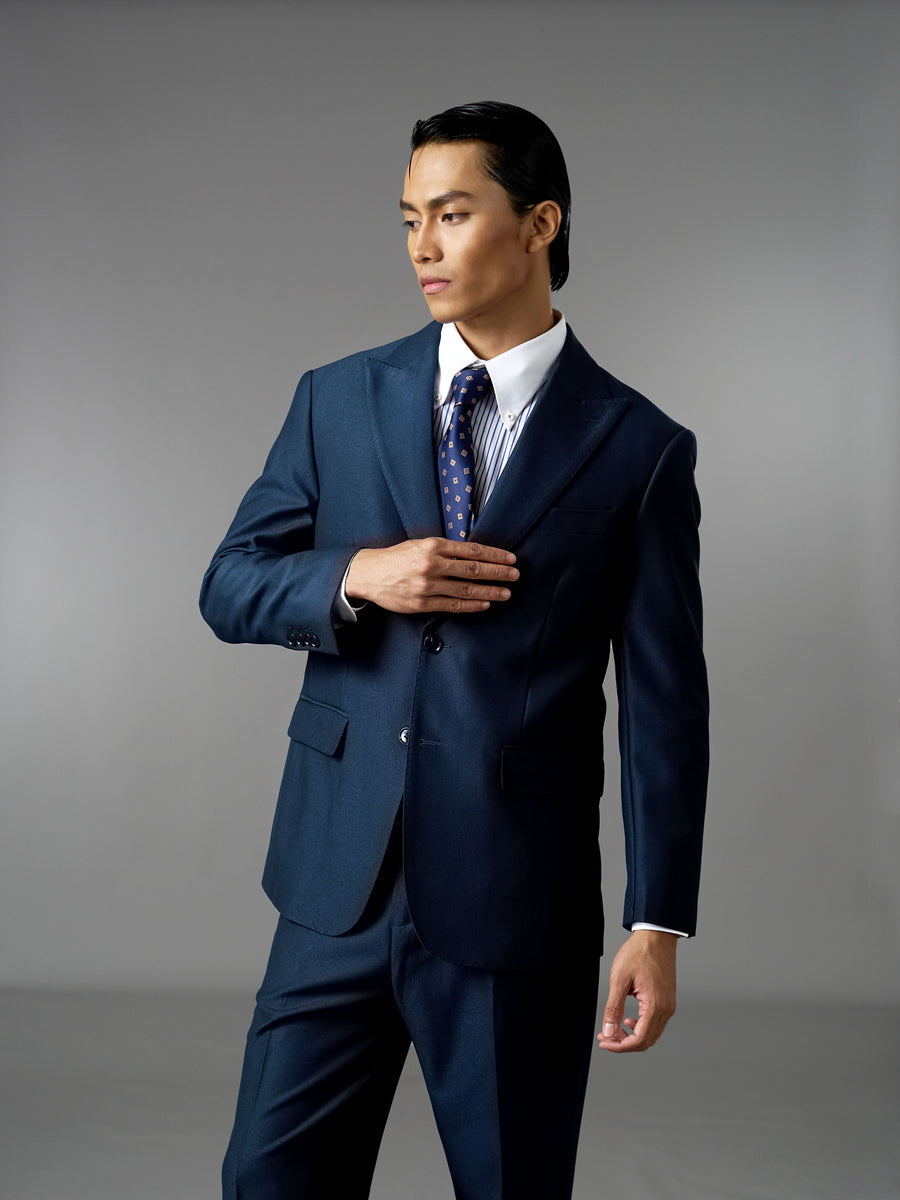 Single Breasted Suit Blazer - Oxford Blue (Regular Fit)