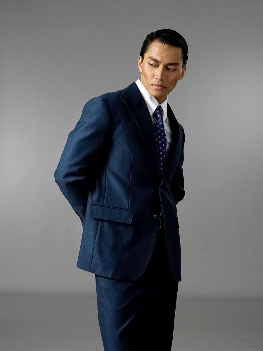 Single Breasted Suit Blazer - Oxford Blue (Regular Fit)