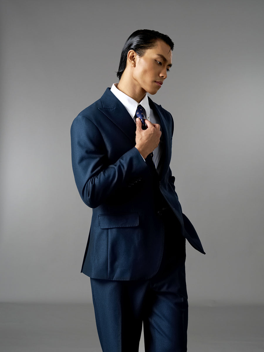 Single Breasted Suit Blazer - Oxford Blue (Regular Fit)