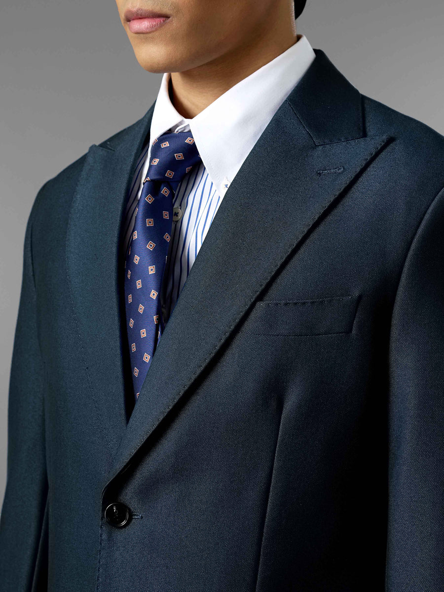 Single Breasted Suit Blazer - Oxford Blue (Regular Fit)