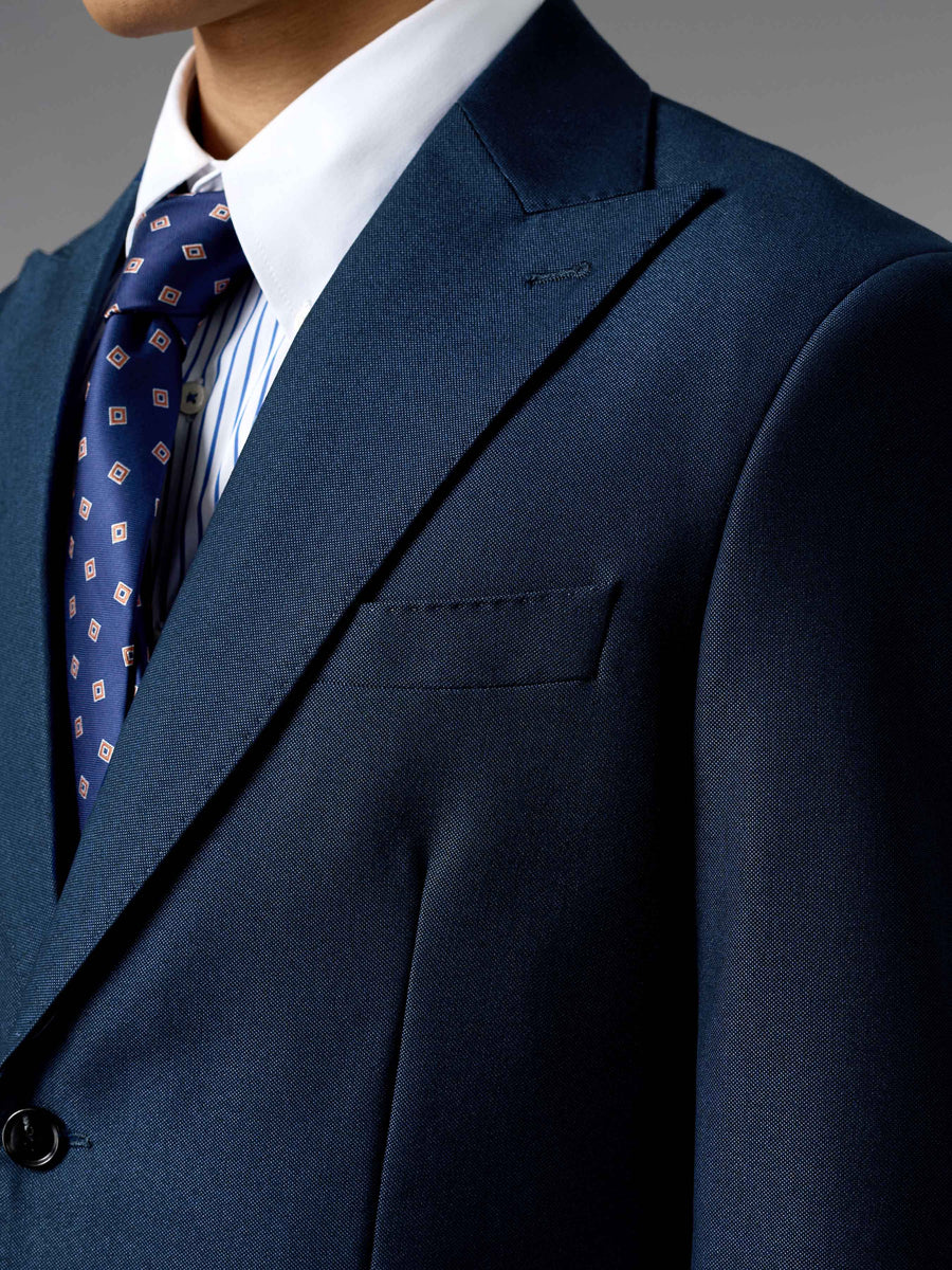 Single Breasted Suit Blazer - Oxford Blue (Regular Fit)