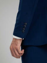 SingleBreastedSuitBlazerRoyalBluePlainNotchLapelCuff - Zeve