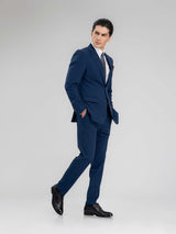 SingleBreastedSuitBlazerRoyalBluePlainNotchLapelFull2 - Zeve