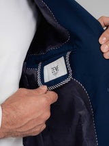 SingleBreastedSuitBlazerRoyalBluePlainNotchLapelInsidePocket - Zeve