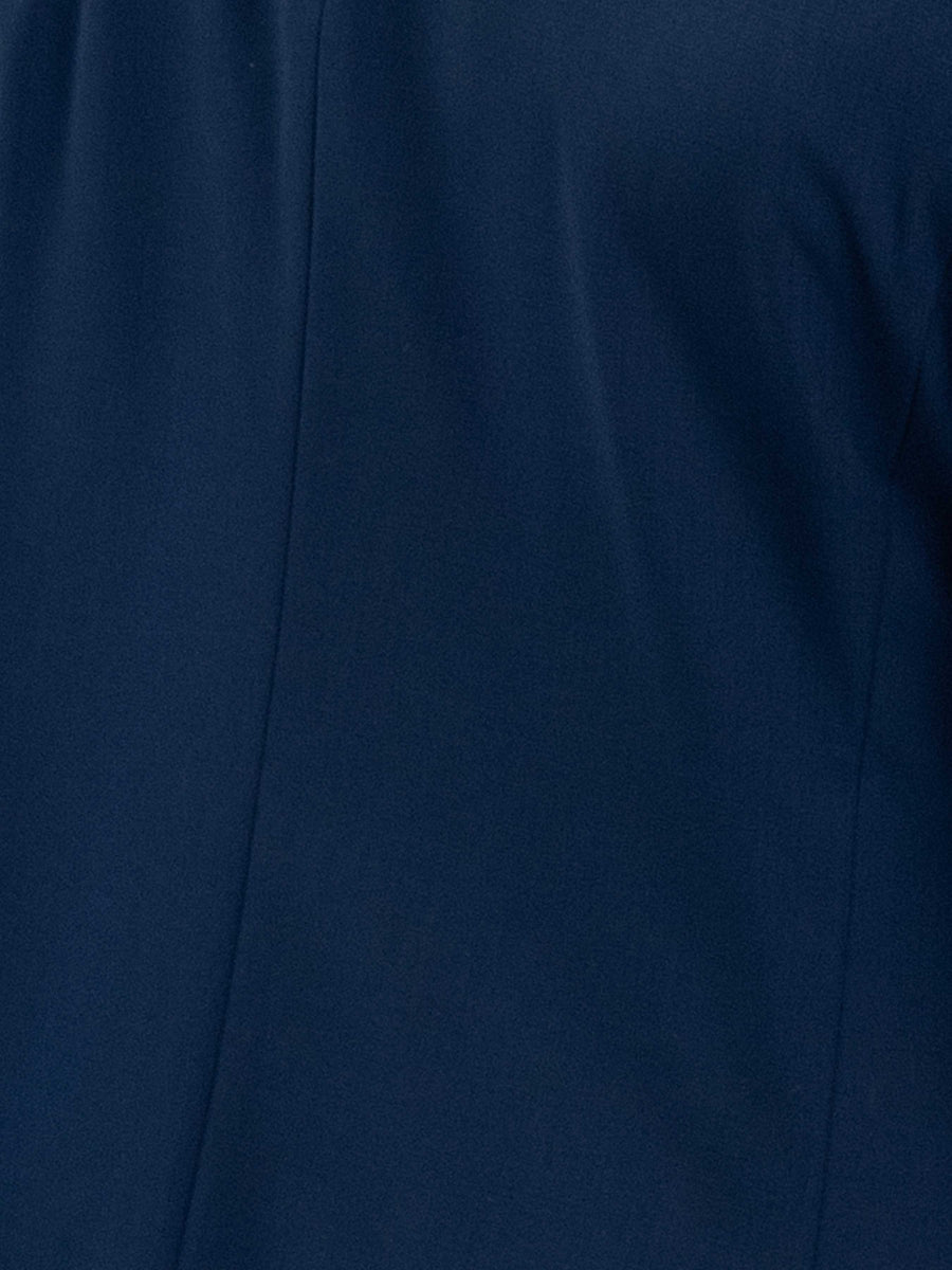 SingleBreastedSuitBlazerRoyalBluePlainNotchLapelMaterial - Zeve