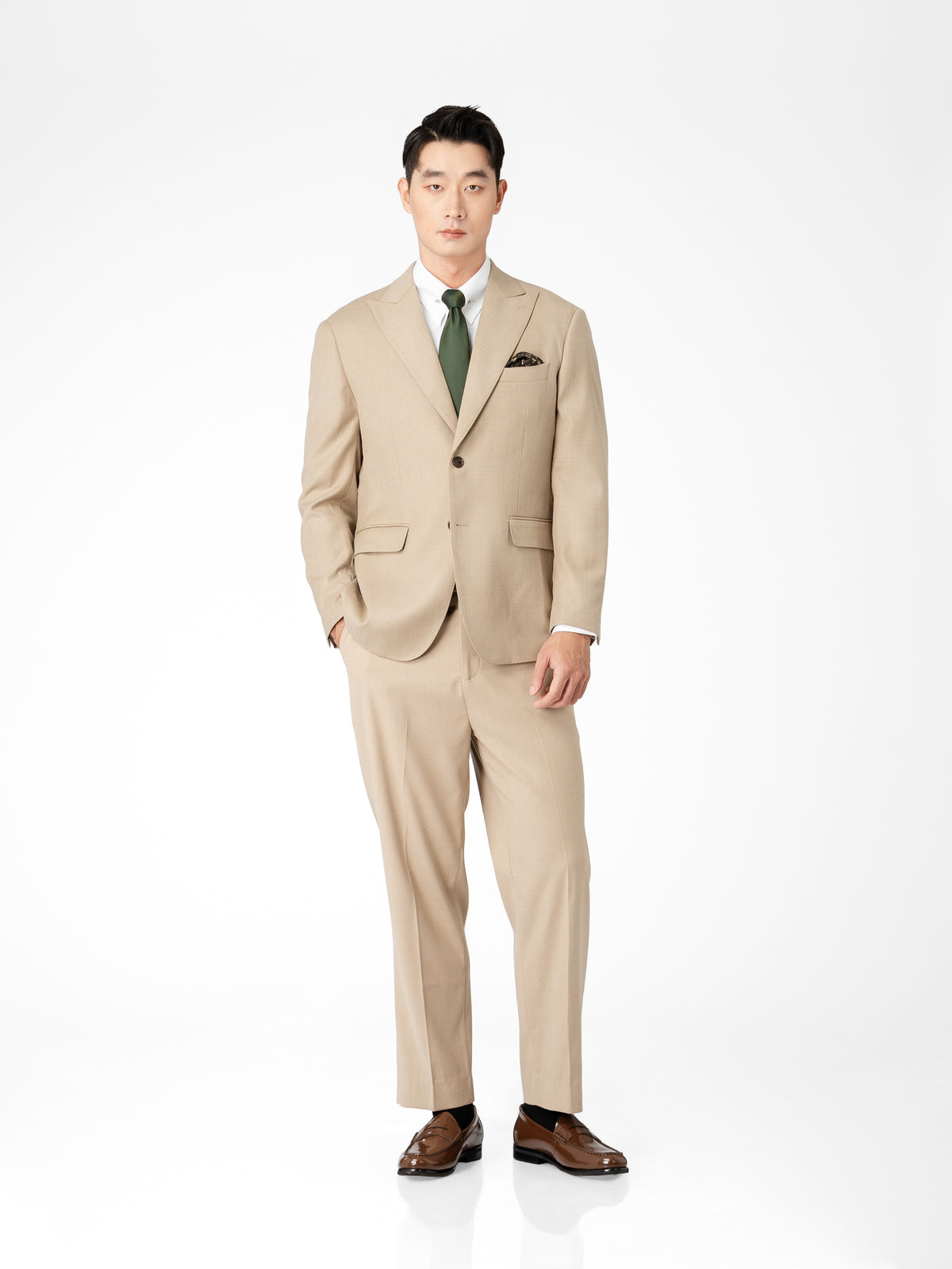 Single Breasted Suit Blazer - Sand Beige (Regular Fit)