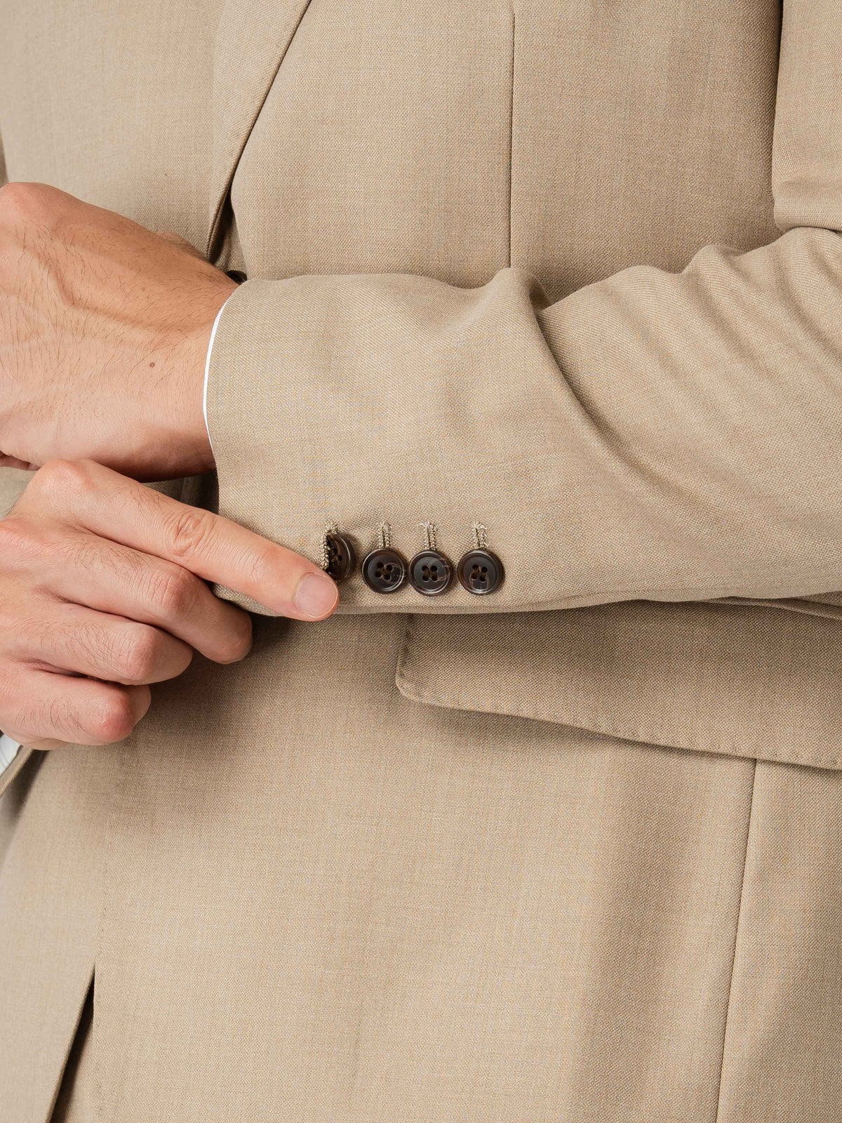 Single Breasted Suit Blazer - Sand Beige (Regular Fit)