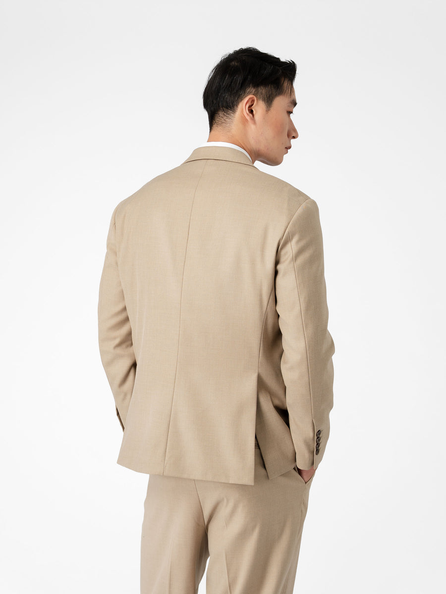 Single Breasted Suit Blazer - Sand Beige (Regular Fit)