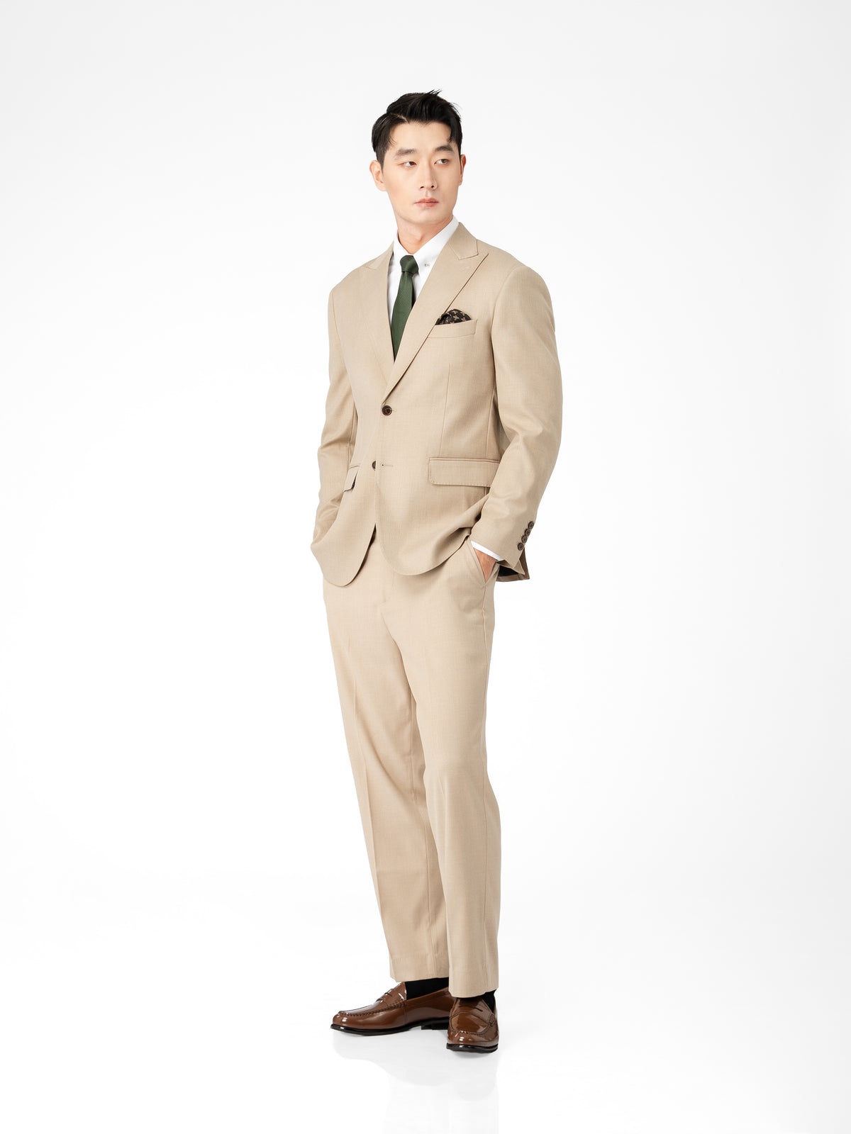 Single Breasted Suit Blazer - Sand Beige (Regular Fit)