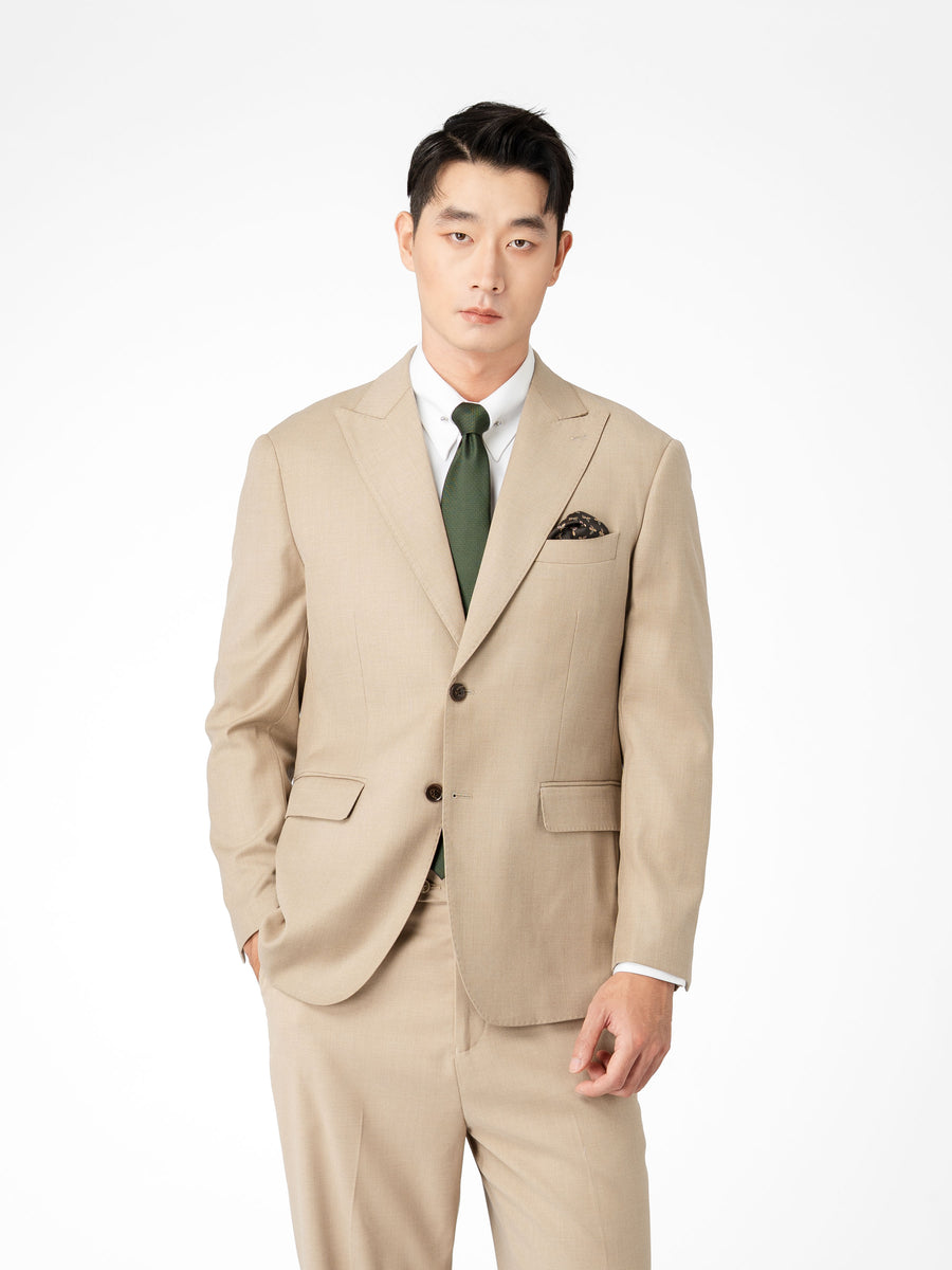 Single Breasted Suit Blazer - Sand Beige (Regular Fit)