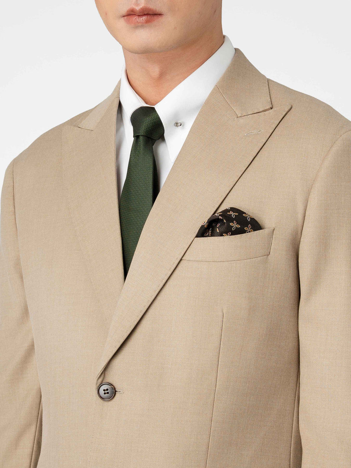 Single Breasted Suit Blazer - Sand Beige (Regular Fit)