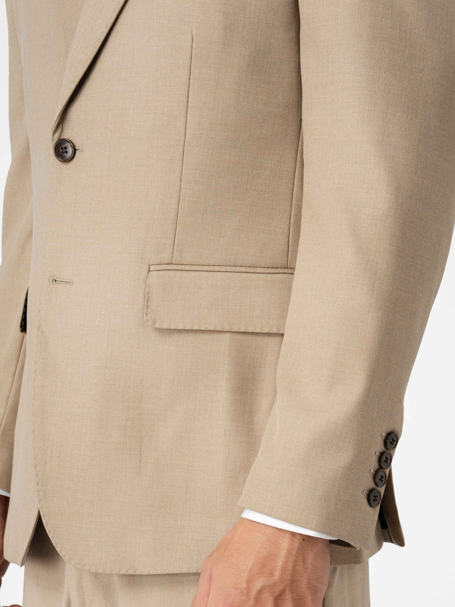 Single Breasted Suit Blazer - Sand Beige (Regular Fit)