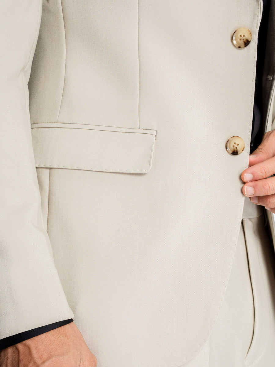 SingleBreastedSuitBlazerSandWhitePlainPocket2 - Zeve