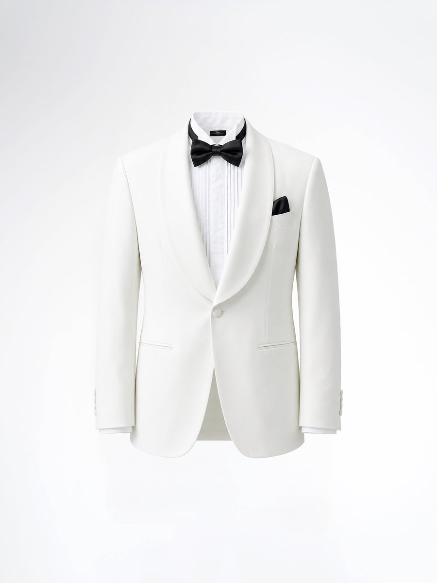 Single Breasted Suit Blazer Tux - Ivory White (Slim Fit)
