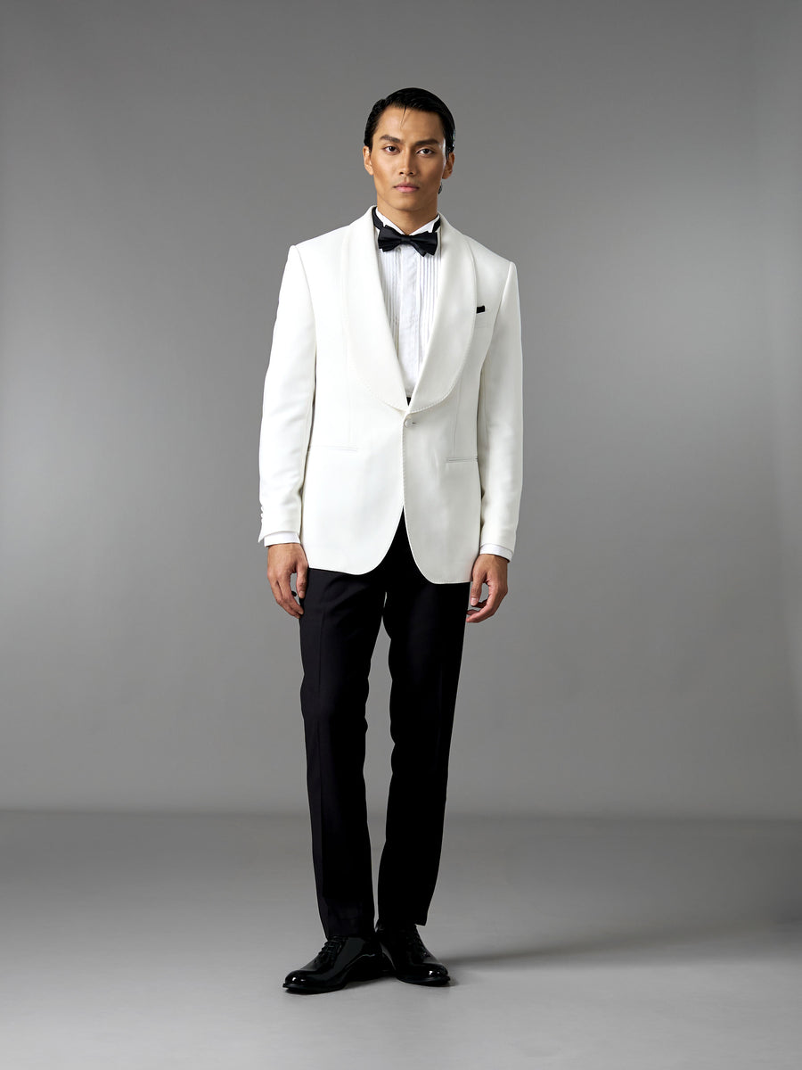 Single Breasted Suit Blazer Tux - Ivory White (Slim Fit)