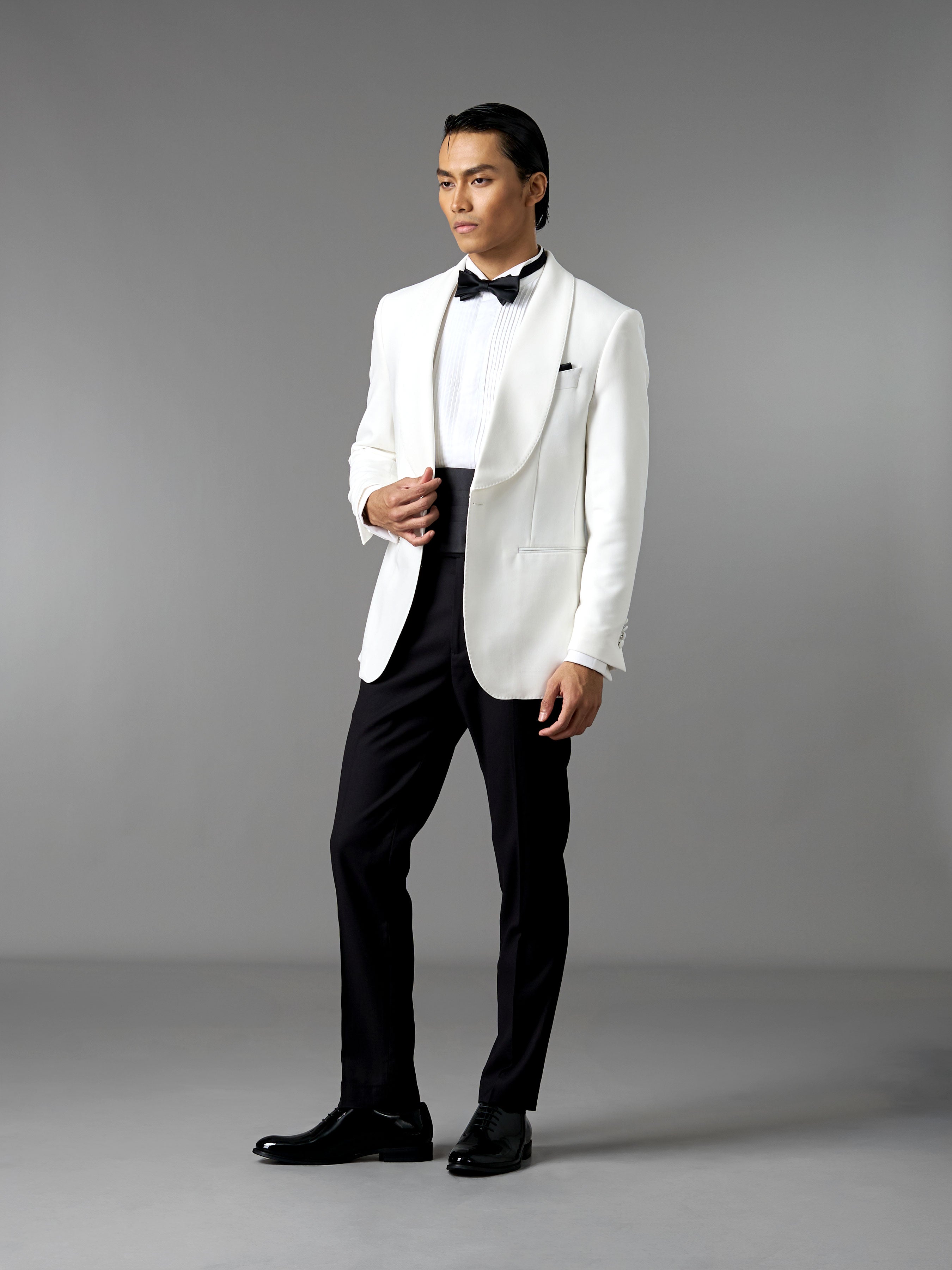 Single Breasted Suit Blazer Tux - Ivory White (Slim Fit)