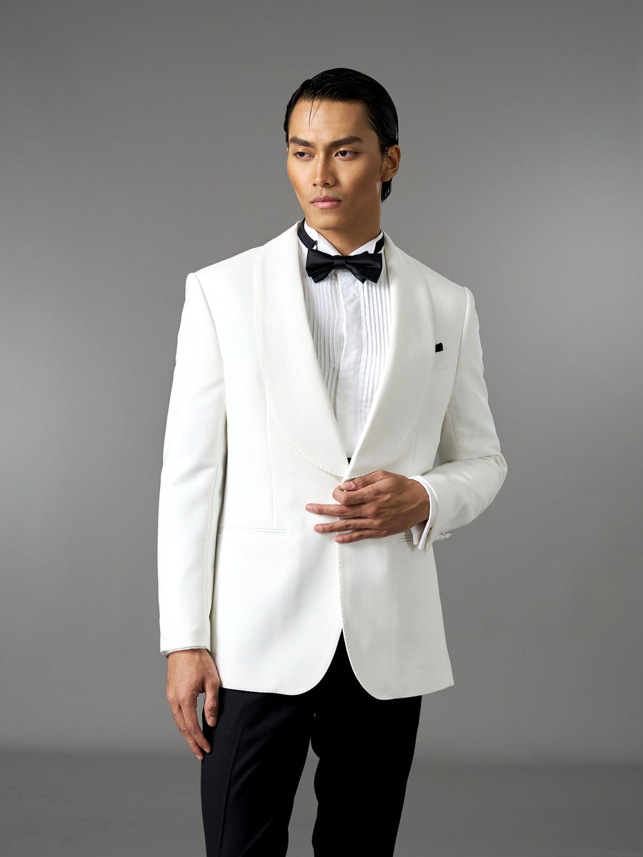 Single Breasted Suit Blazer Tux - Ivory White (Slim Fit)