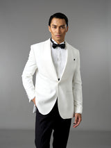 Single Breasted Suit Blazer Tux - Ivory White (Slim Fit)