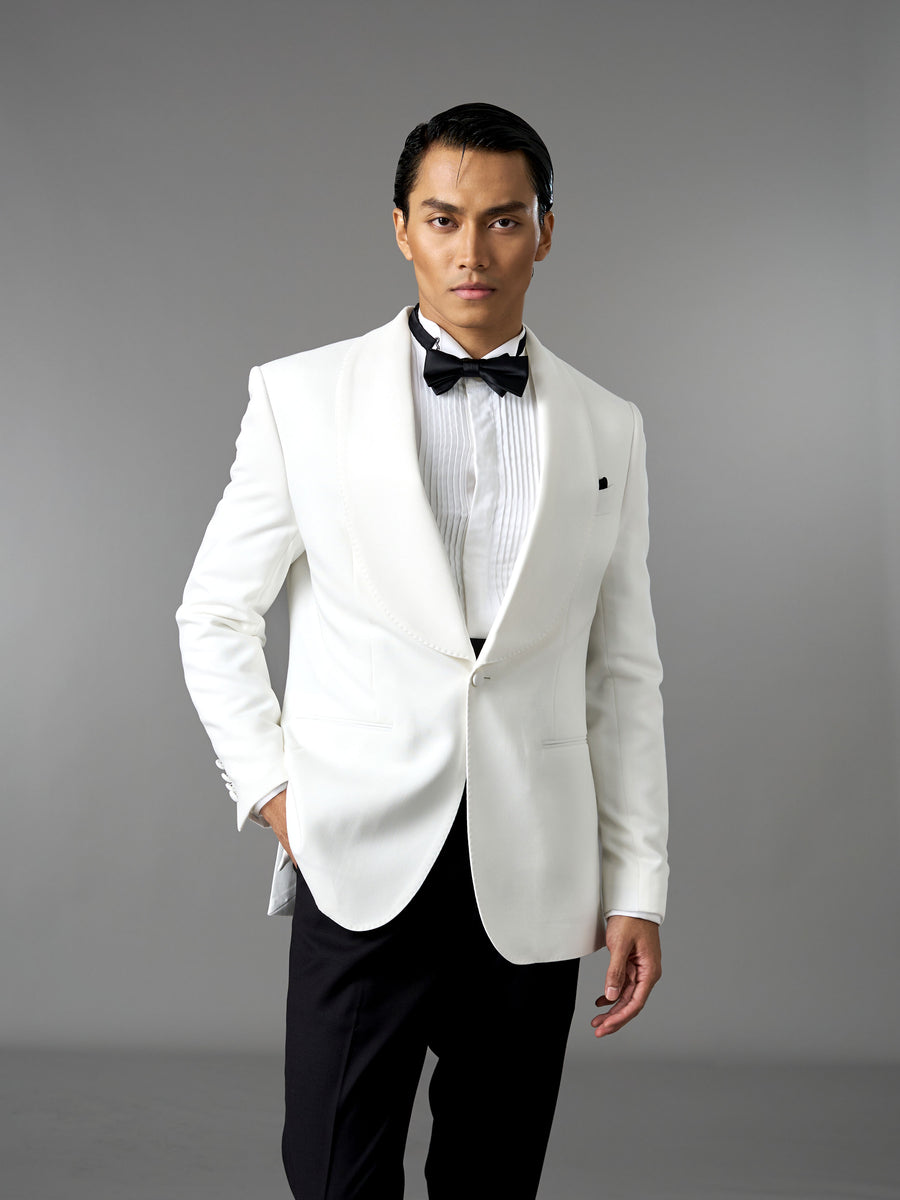 Single Breasted Suit Blazer Tux - Ivory White (Slim Fit)