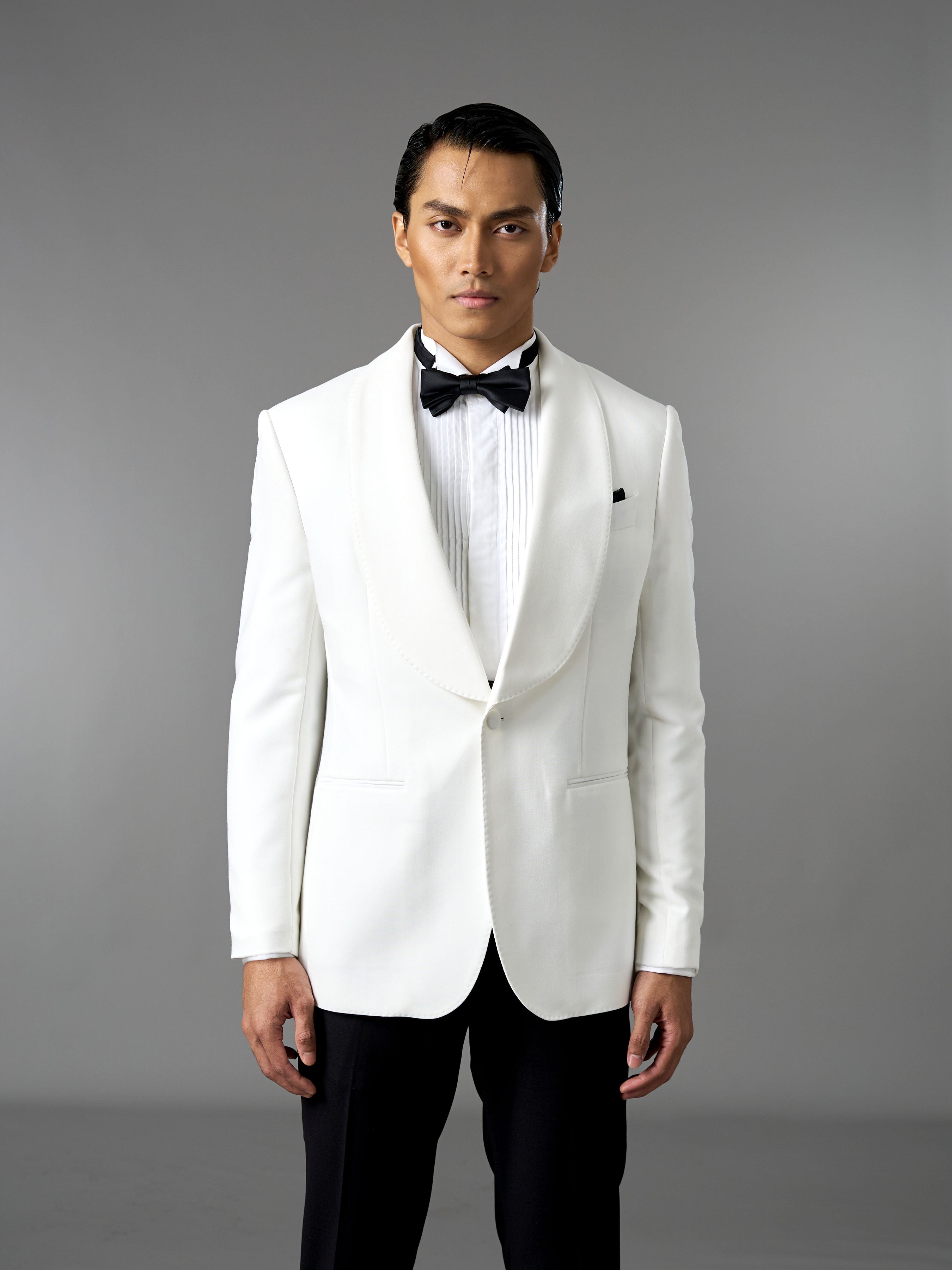 Single Breasted Suit Blazer Tux - Ivory White (Slim Fit)