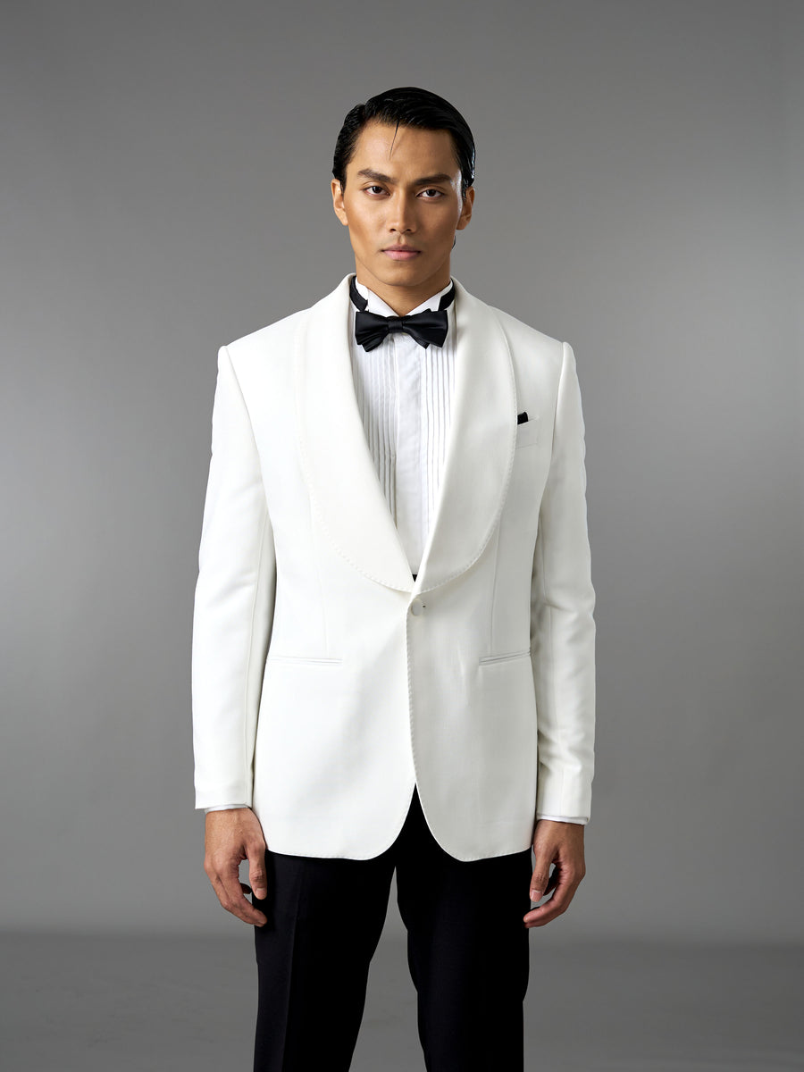 Single Breasted Suit Blazer Tux - Ivory White (Slim Fit)