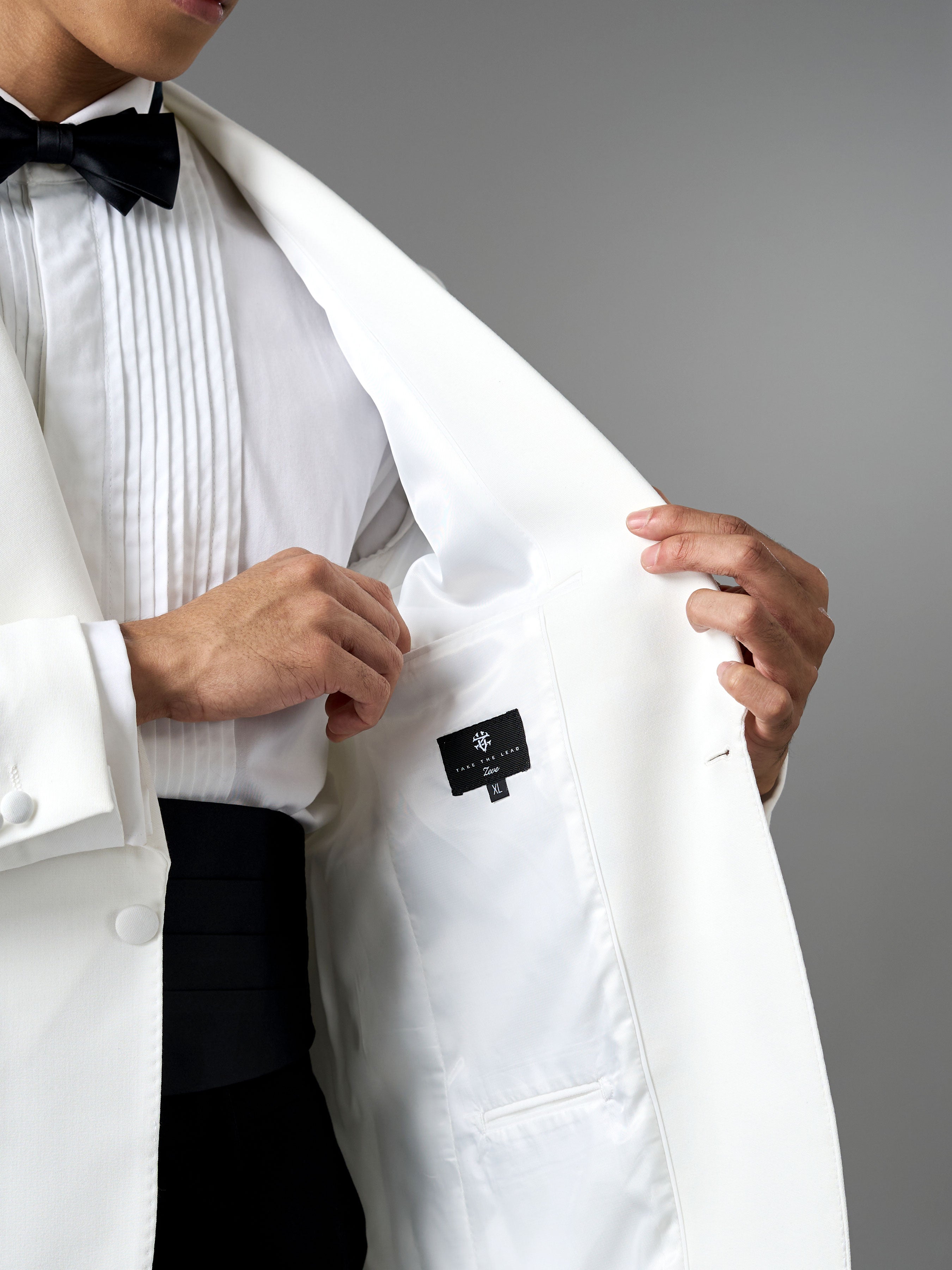 Single Breasted Suit Blazer Tux - Ivory White (Slim Fit)