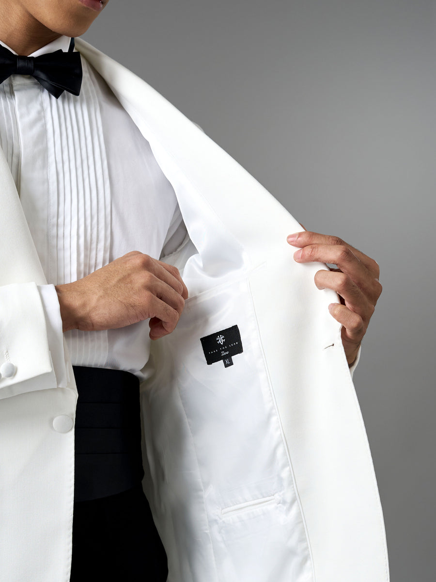 Single Breasted Suit Blazer Tux - Ivory White (Slim Fit)