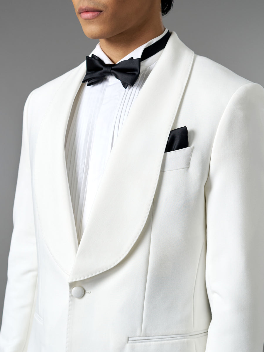 Single Breasted Suit Blazer Tux - Ivory White (Slim Fit)