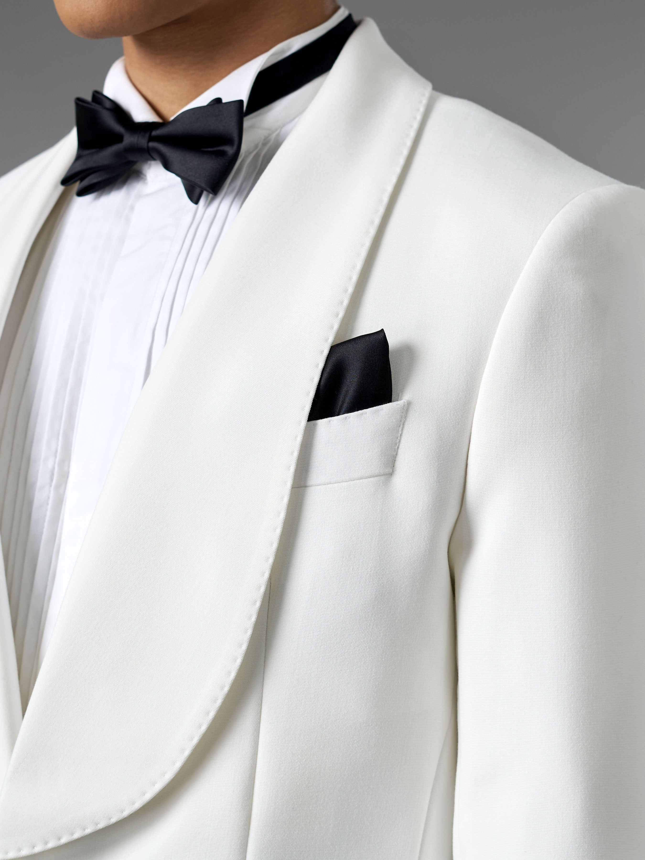 Single Breasted Suit Blazer Tux - Ivory White (Slim Fit)