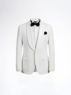 Single Breasted Suit Blazer Tux - Ivory White (Slim Fit)