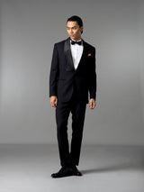 Single Breasted Suit Blazer Tux - Jet Black Wide Lapel (Slim Fit)