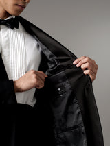 Single Breasted Suit Blazer Tux - Jet Black Wide Lapel (Slim Fit)