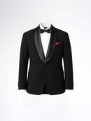 Single Breasted Suit Blazer Tux - Raven Black Shawl Lapel (Regular Fit)