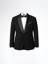 Single Breasted Suit Blazer Tux - Raven Black Shawl Lapel (Regular Fit)