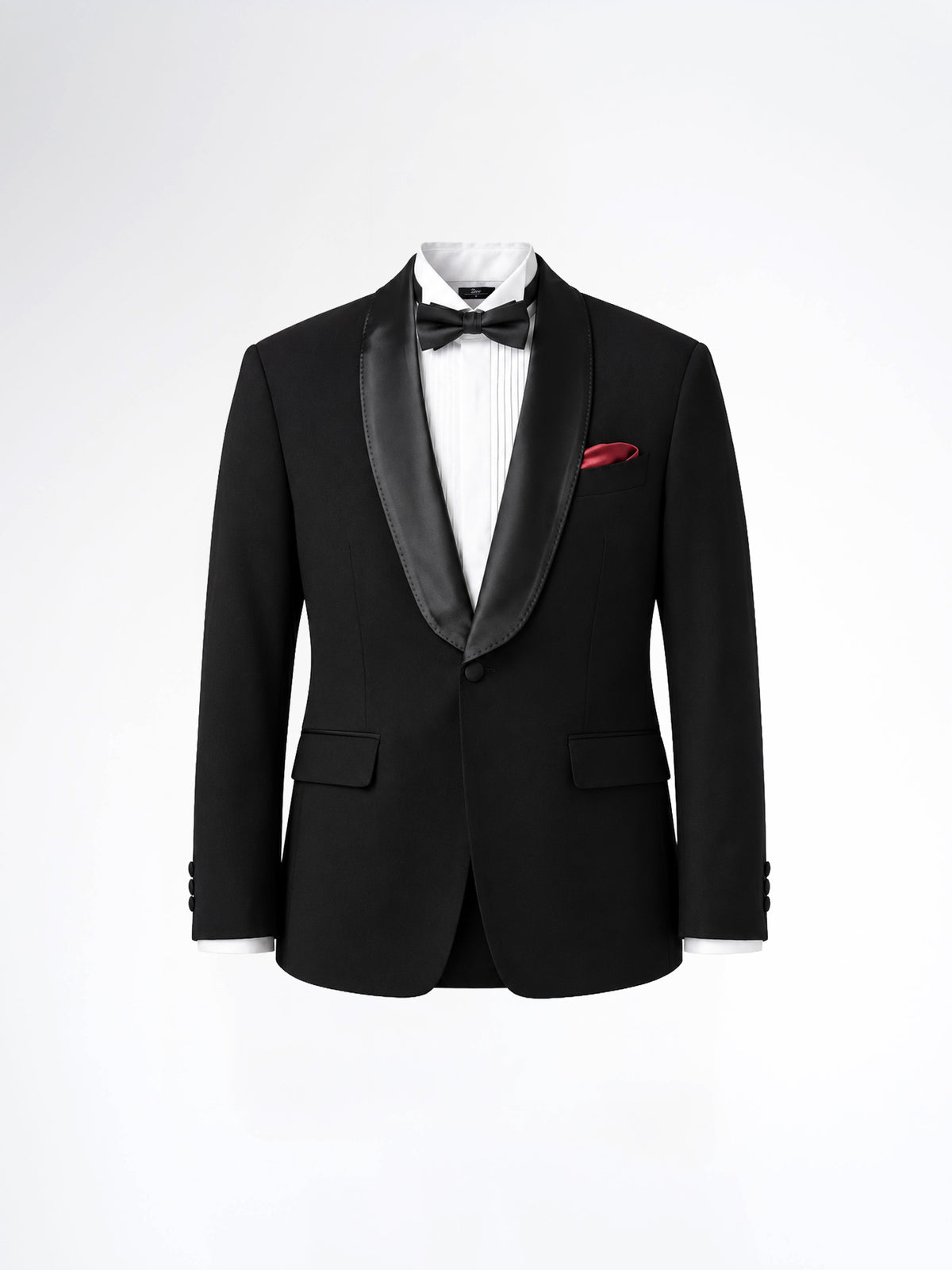 Single Breasted Suit Blazer Tux - Raven Black Shawl Lapel (Regular Fit)