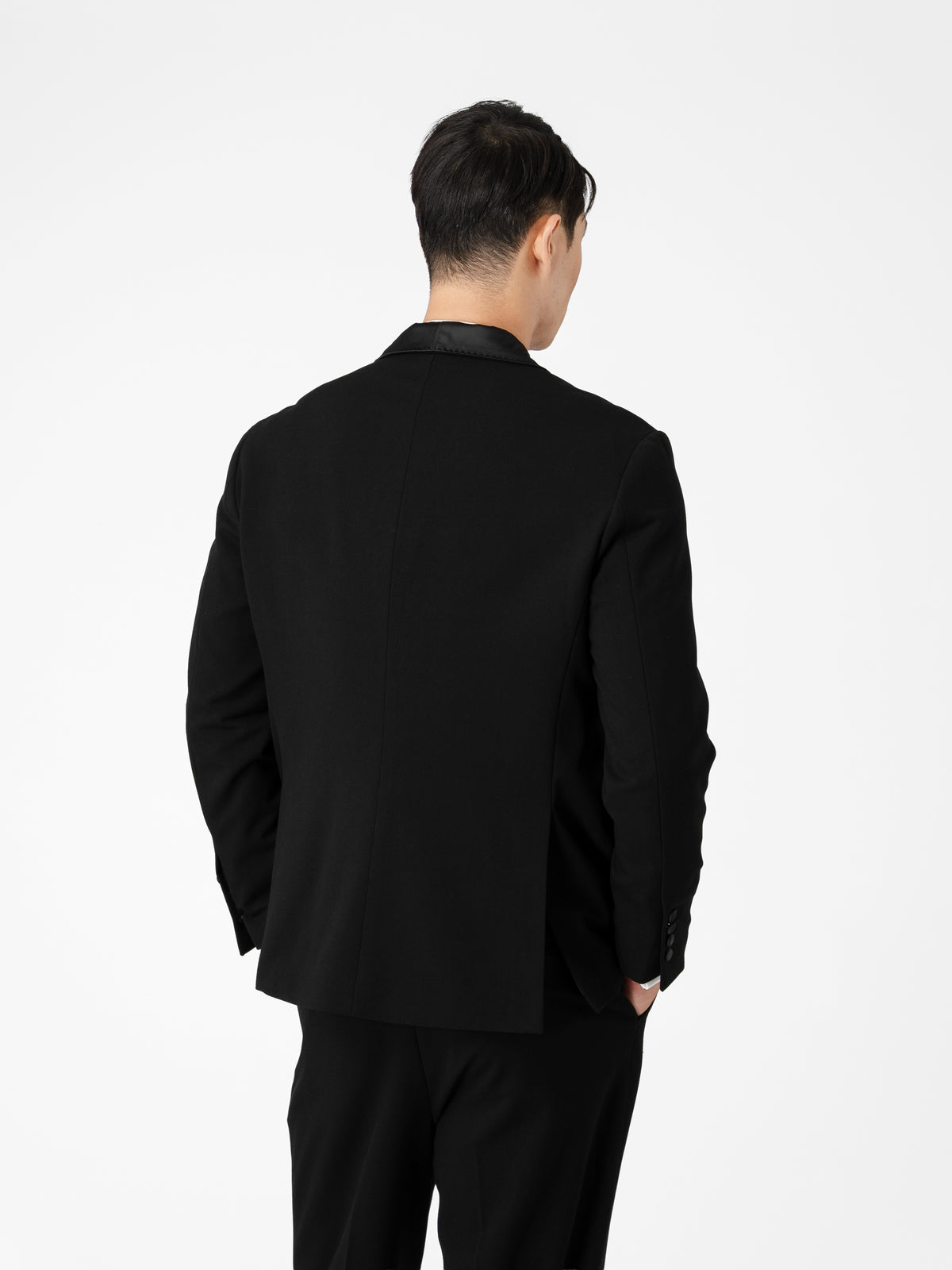 Single Breasted Suit Blazer Tux - Raven Black Shawl Lapel (Regular Fit)