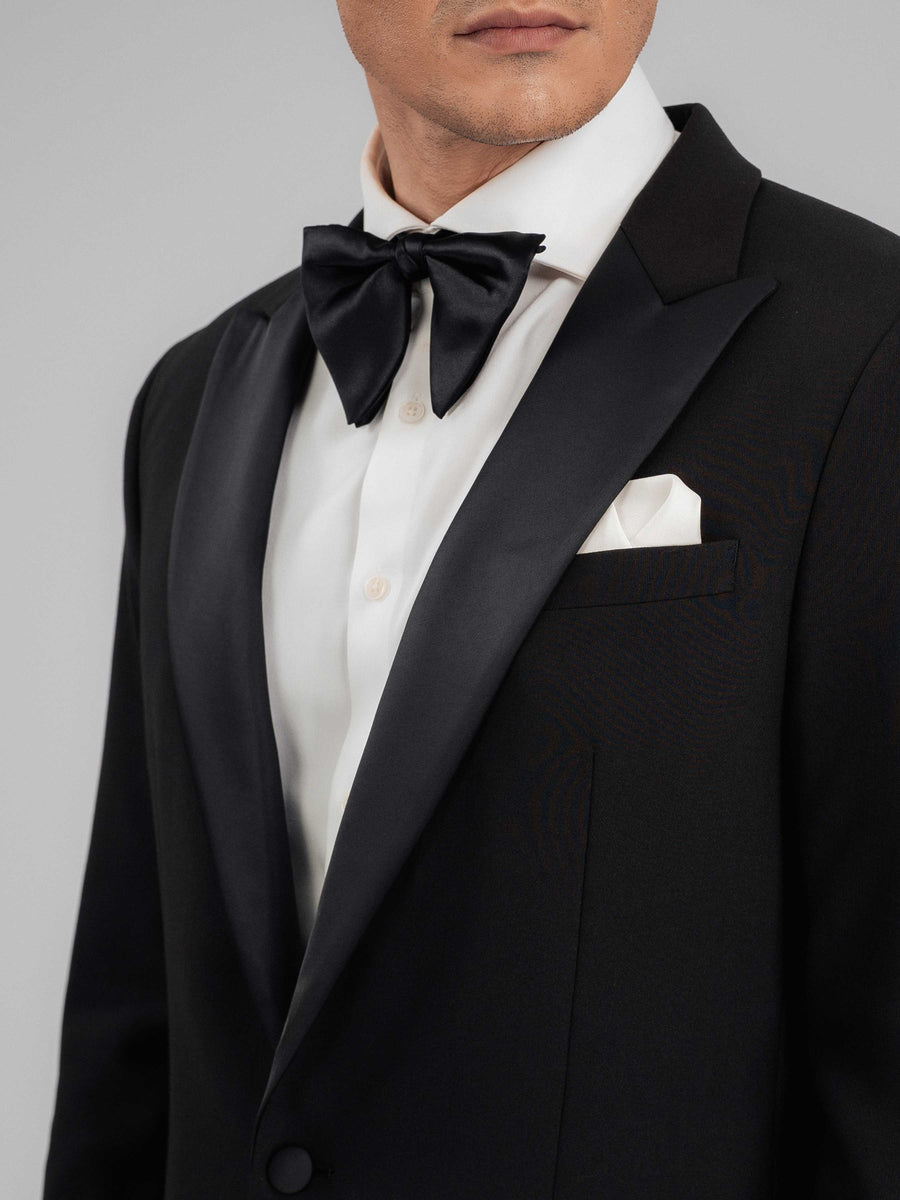 SingleBreastedTuxedoBlazerCharcoalPeakLapelCollar - Zeve