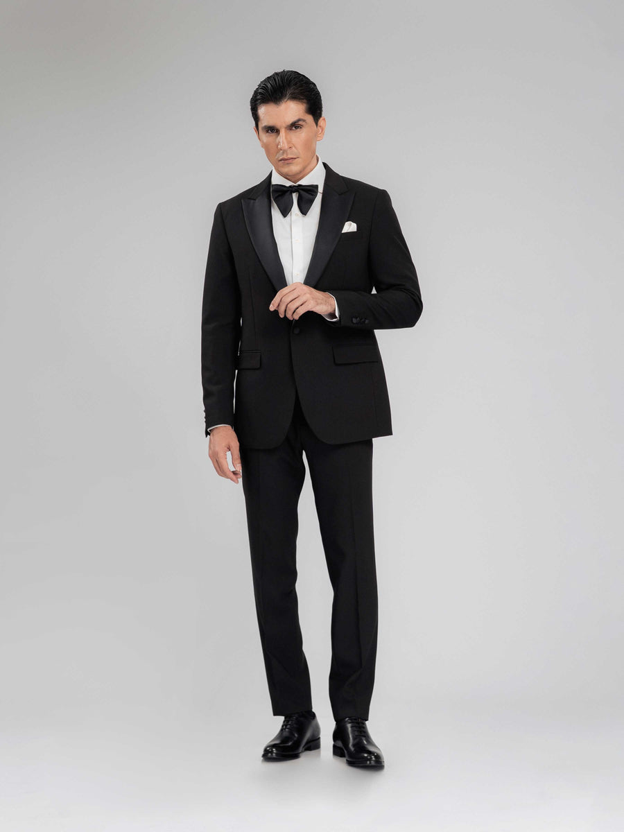 SingleBreastedTuxedoBlazerCharcoalPeakLapelFull2 - Zeve