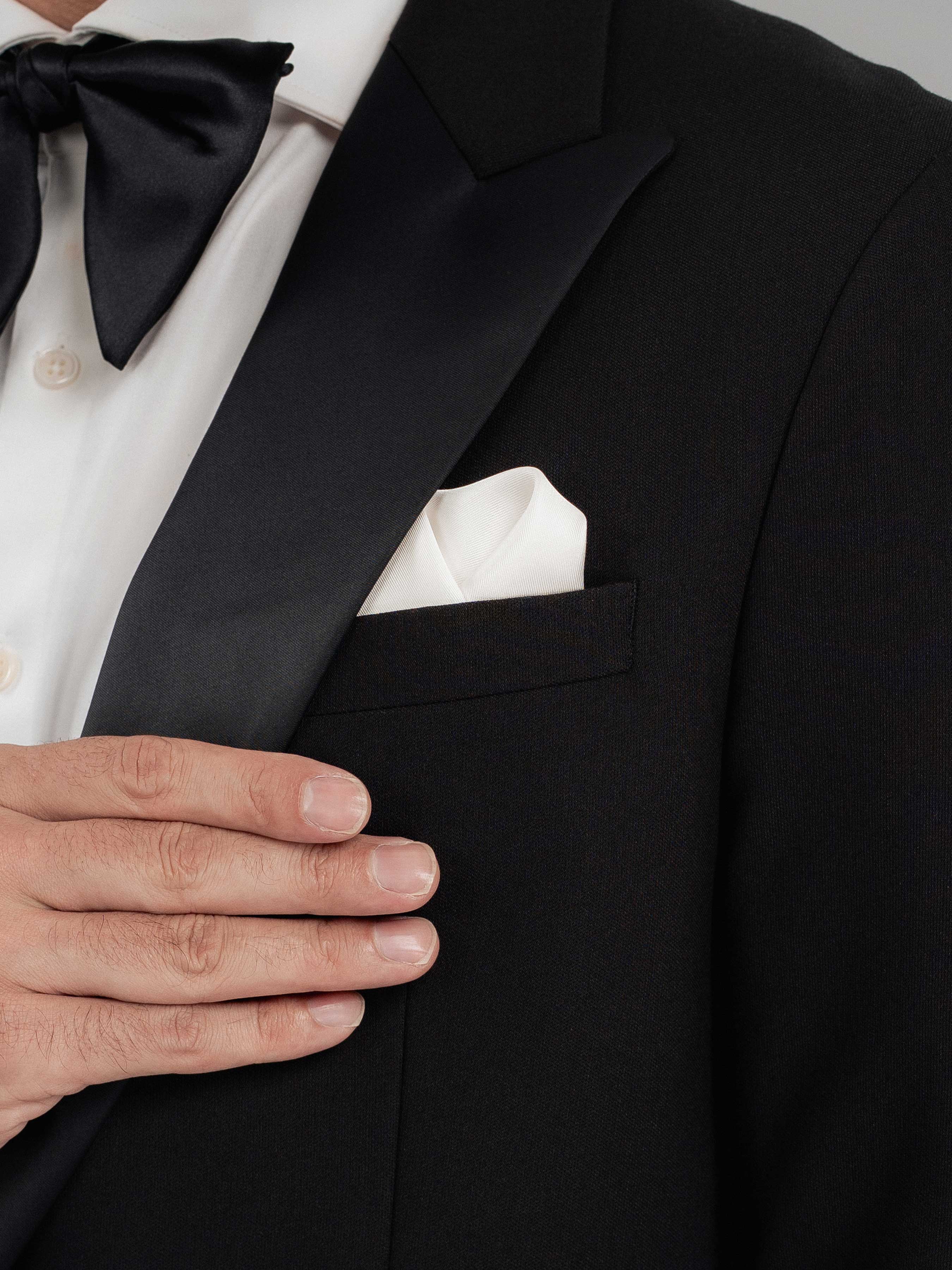 Single Breasted Tuxedo Blazer - Black Charcoal (Peak Satin Lapel)