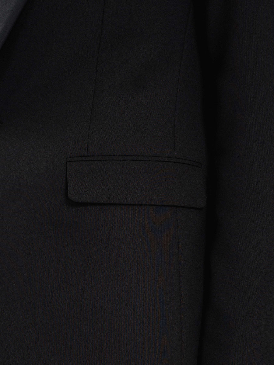 SingleBreastedTuxedoBlazerCharcoalPeakLapelSidePocket - Zeve