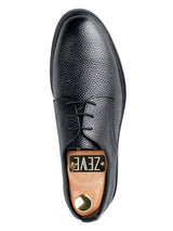 SingleDerbyLaceUpBlackPebbleGrainLeatherRuggedSole - Zeve