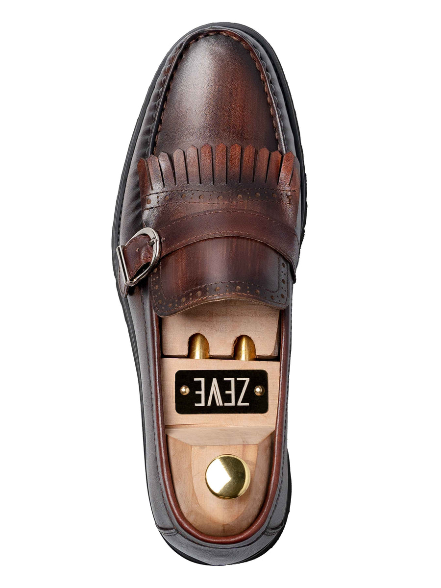 SingleFringeBuckleLoaferBrownPatinaEvaCombat_44251f8c-7955-4321-ab76-da5b324f5c35 - Zeve