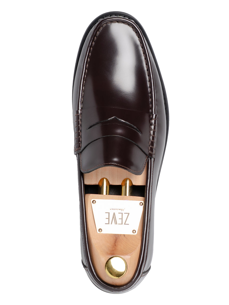 SingleMarcoPennyLoaferCoffeeBrownPolishedLeather - Zeve