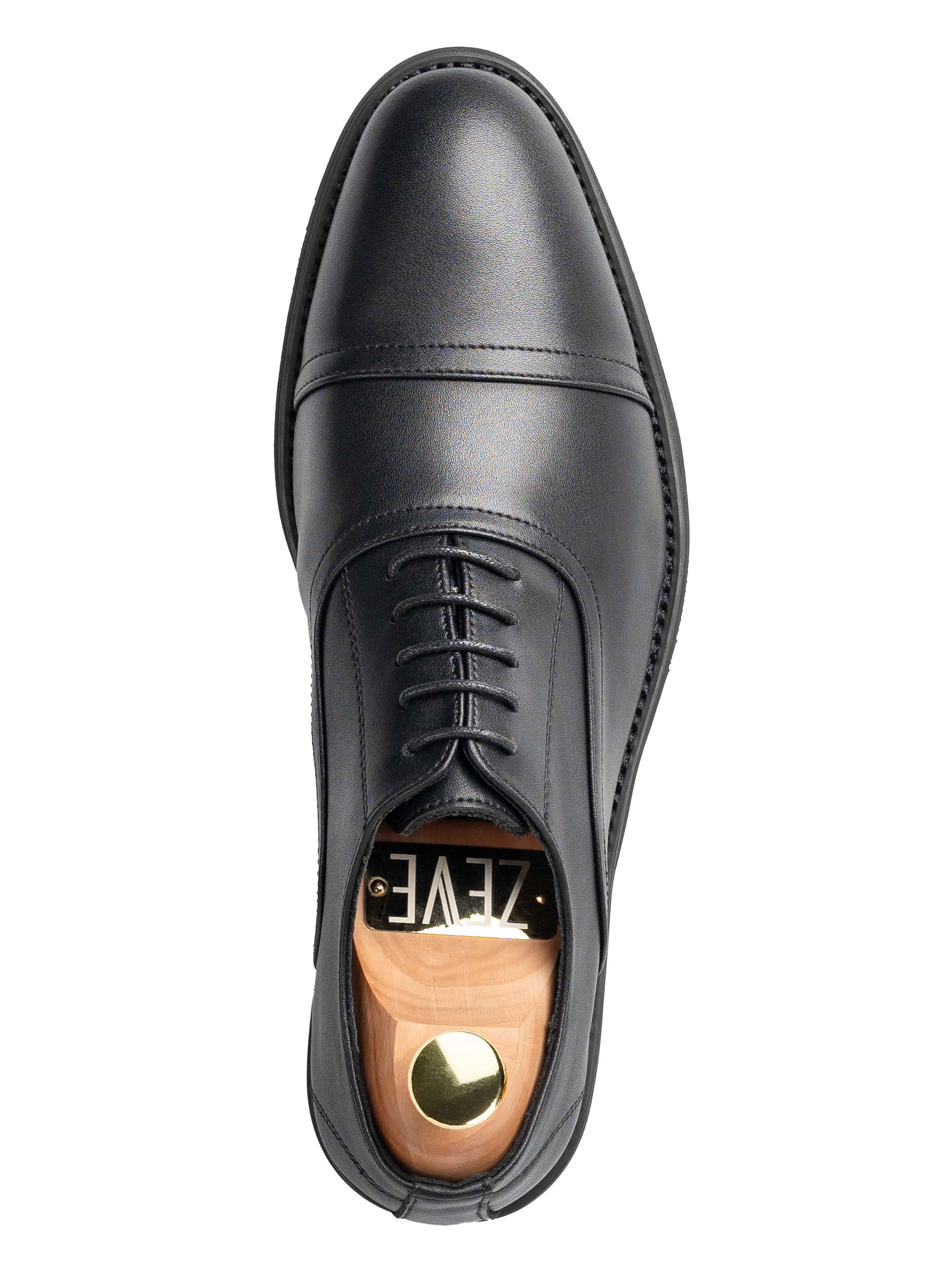 Oxford Cap Toe - Black Lace Up (Flexi-Sole)