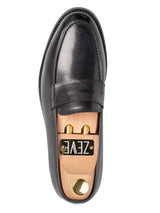 SinglePennyLoaferBlackGrey_HandPaintedPatina - Zeve