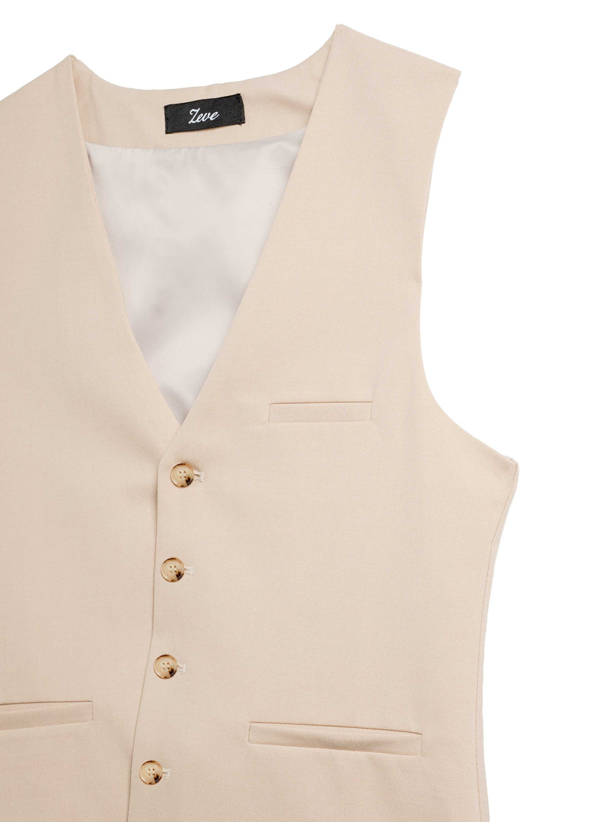 SingleRowButtonVestBeige3 - Zeve