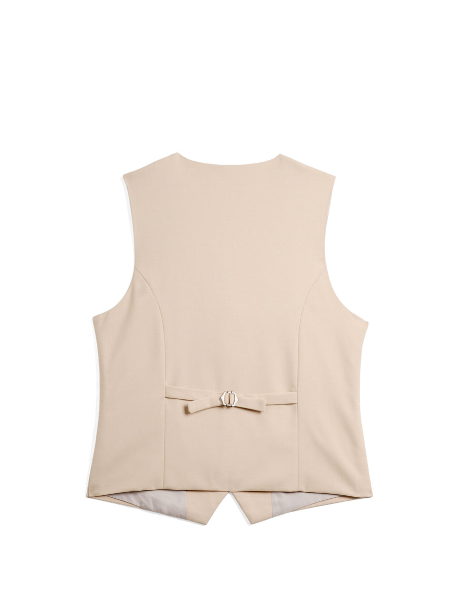 SingleRowButtonVestBeige4 - Zeve