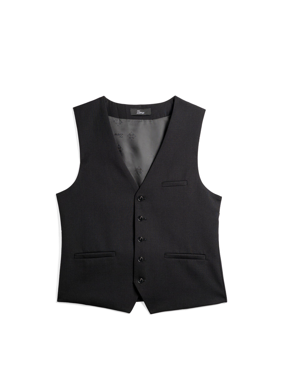 SingleRowButtonVestJetBlack1 - Zeve