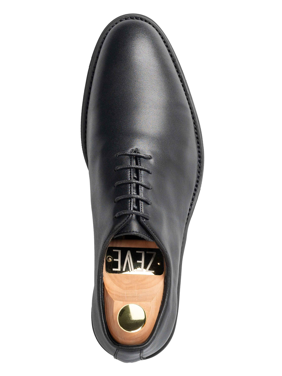 SingleWholecutOxfordBlackLaceup_FlexiSole - Zeve